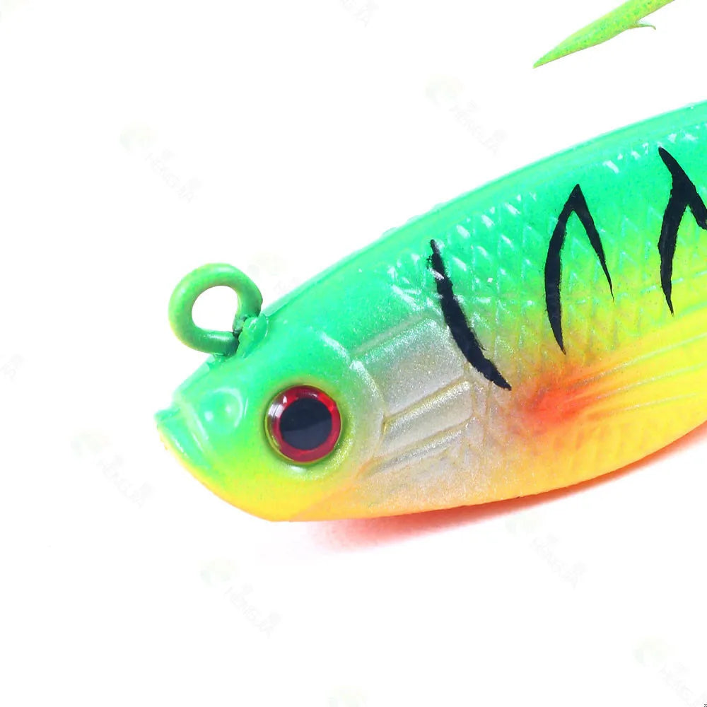 Sea Fishing Jigs Head Silicone Soft Bait 8cm-10g T tail Wobbler Fishing Lure Artificial Rubber Bait Swimbait Fishing Tackle