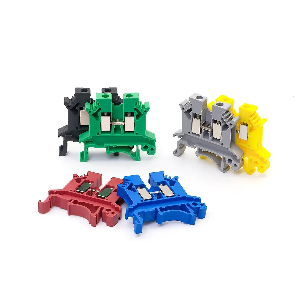 10 piezas Bloque de terminales de riel DIN UK-2.5B Cable Conductor eléctrico Conector universal Bloque de terminales de conexión por tornillo UK2.5B