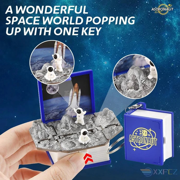 2024 3D Folding Bomb Explosion Book Novelty Mini Football Match Astronaut Keychain Children's Handheld Game Board Games Boy Gift