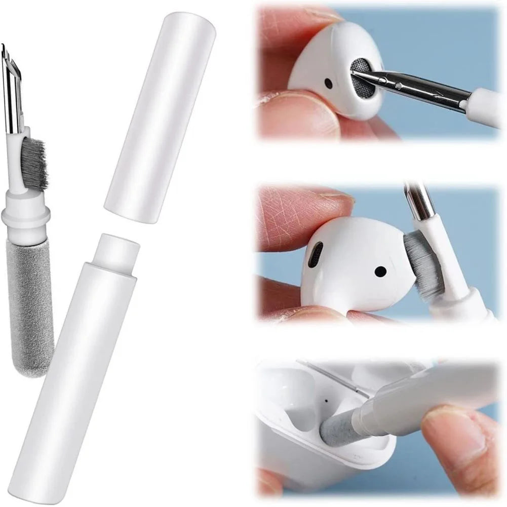 3 in 1 Earphone Cleaner Brush Kit Camera Phone Tablet Laptop TV Screen Cleaning Tools Headset Cleaning Pen Brush Flocking Sponge