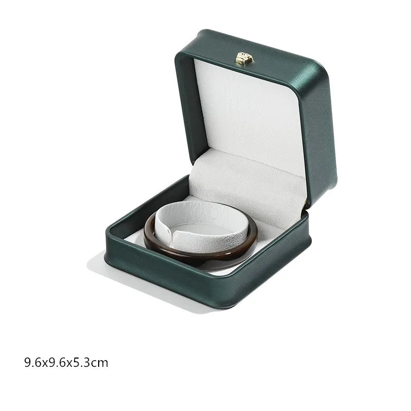 1 organizador de joyas de cuero, caja para anillos de boda, colgante, pulsera, collar, estuche de almacenamiento, embalaje de regalo, caja de exhibición al por mayor