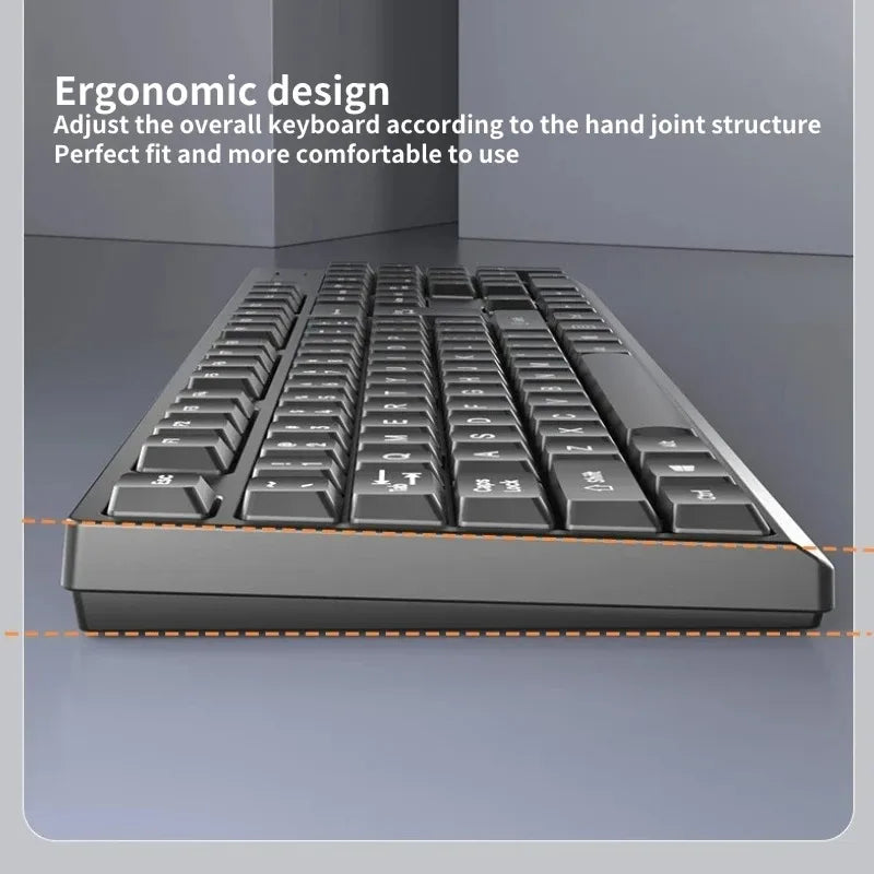 Juego de teclado y ratón inalámbricos de 104 teclas, 2,4 G, miniteclado para juegos, kit de teclado y ratón, teclado silencioso para ordenador portátil, tableta, accesorios para PC