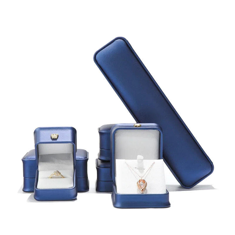 1 organizador de joyas de cuero, caja para anillos de boda, colgante, pulsera, collar, estuche de almacenamiento, embalaje de regalo, caja de exhibición al por mayor
