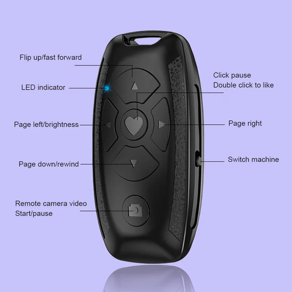 Recharegable Bluetooth Remote Control Button Wireless Controller Selfie Camera Stick Shutter Release For Phones e-book Page Turn