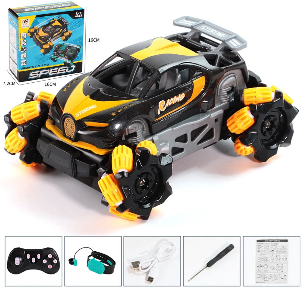 RC Car Mini Stunt Drift Car Gesture Sensing with Led Lights 2.4G Radio Remote Control Electric Toy Power Wheels Off Road Racing