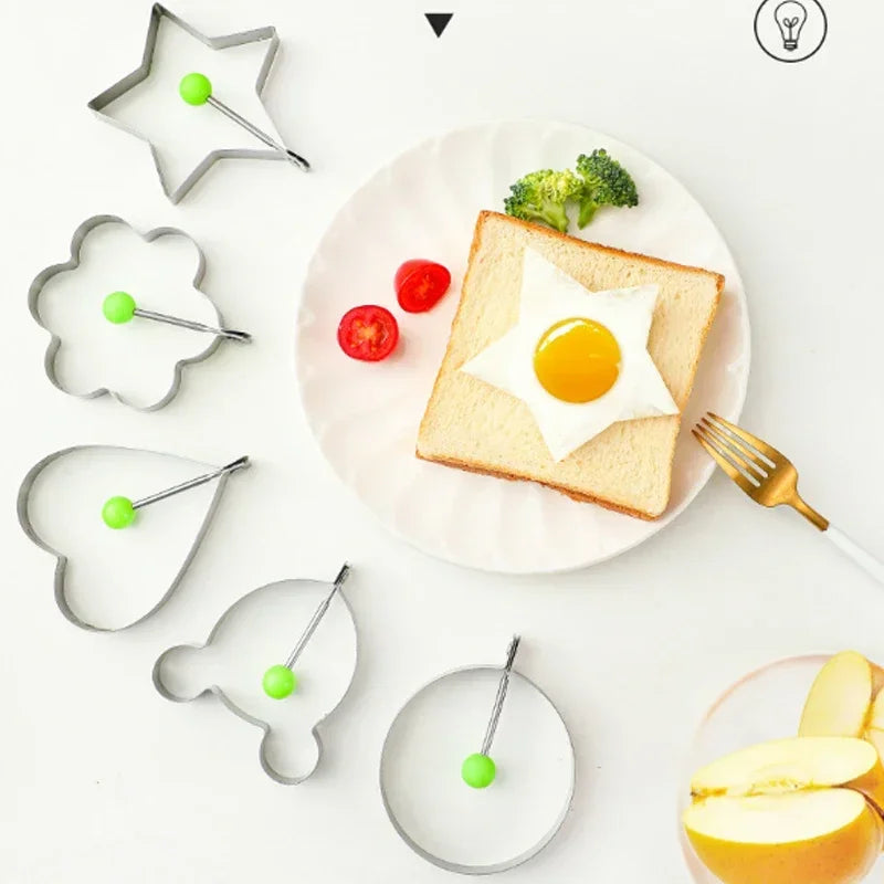 1 pieza de moldes para freír huevos de acero inoxidable, modelo de anillo de tortilla, molde para hornear panqueques, pasteles de carne, moldes para pasteles de arroz en forma de corazón para cocina