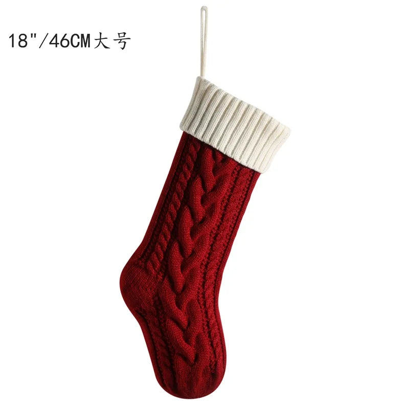 Medias navideñas grandes de 18 pulgadas, medias de compresión navideñas tejidas para niños, medias colgantes para regalar dulces, decoración navideña