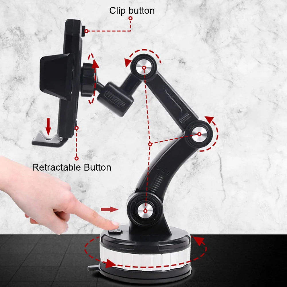360° Rotation Universal Car Phone Holder Moblie Windshield Mount For iPhone Samsung Xiaomi Hand Free Driving Car Phone Stand