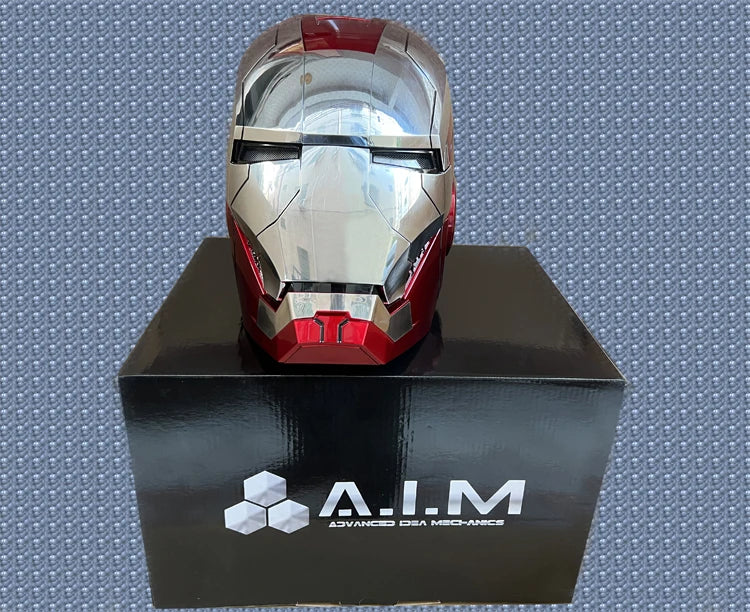 2024 New 1:1 Marvel Iron Man Mk5 Electric Helmet Multi-piece Opening And Closing Helmet Voice Control Eyes Model Adult Toy Gifts