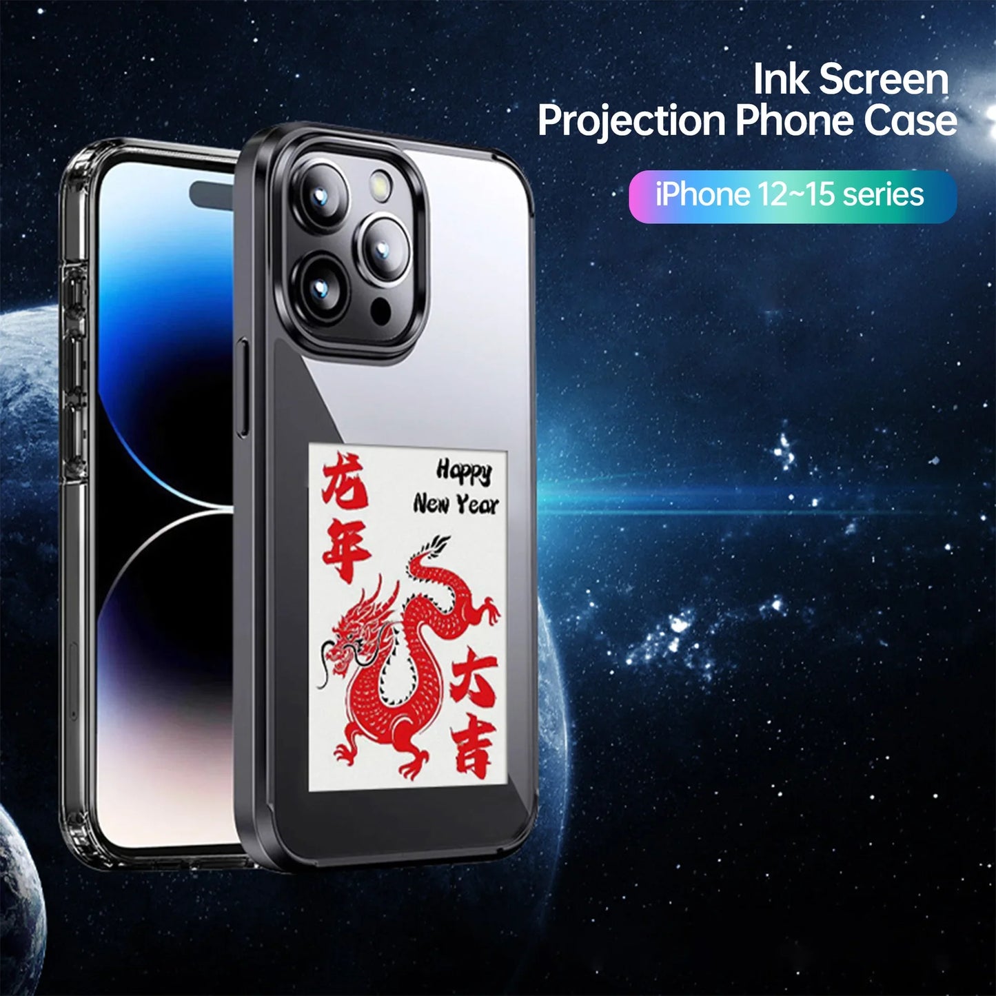 NFC Function Phone Case 3.7 Inches Screen Display Mob for IPhone 13 14 15 Wireless Transmission Screen Projection Phone Case
