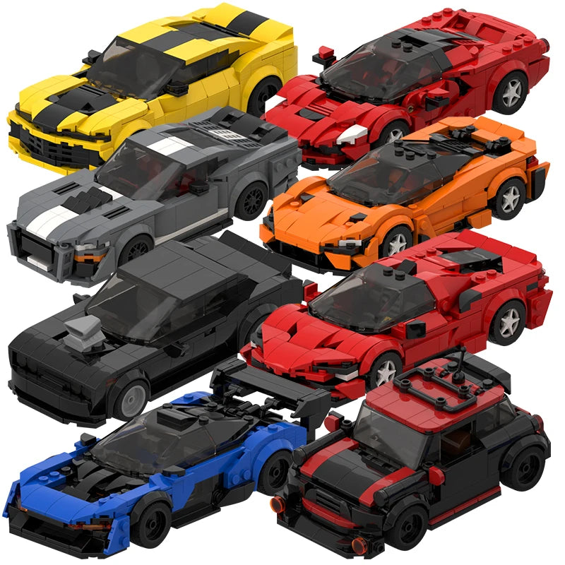 2022 Hot MOC City Car Speed Champion Supercar Sports Racing Car Moc Diy Building Blocks Set Educational Toys For Childern Boy