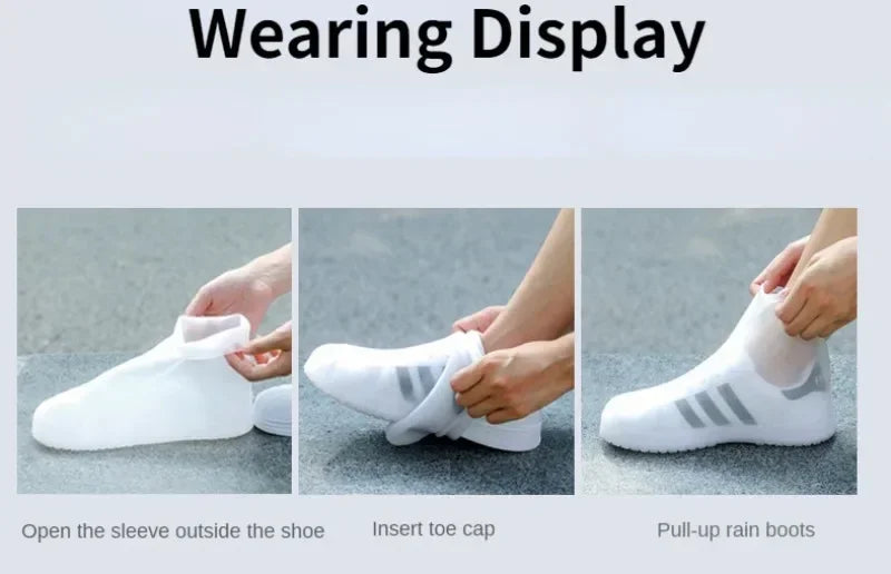 1 funda impermeable de silicona para zapatos, botas de lluvia de caña alta, protector antideslizante para zapatos, calzado grueso reutilizable para exteriores