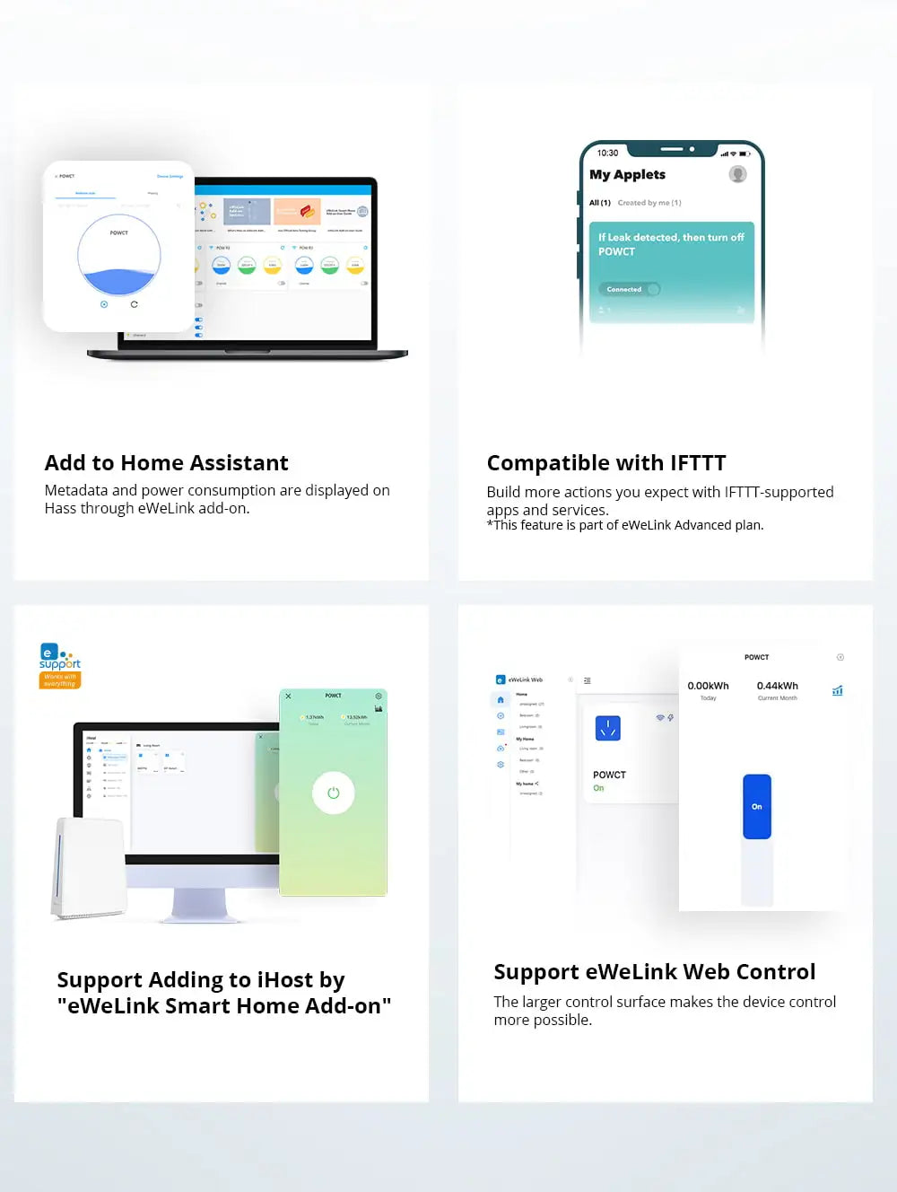 SONOFF POWCT 100A WiFi POW Ring Smart Power Meter Split CT Sensor ESP32 Chip Energy Monitor EWeLink APP With Alexa Google Home