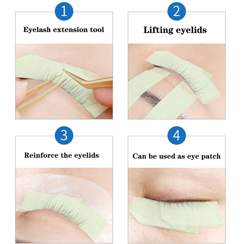 1 cinta para extensión de pestañas, cinta microporosa para pestañas, suministros para extensiones, parches para pestañas no tejidos transpirables, cintas, herramientas de maquillaje
