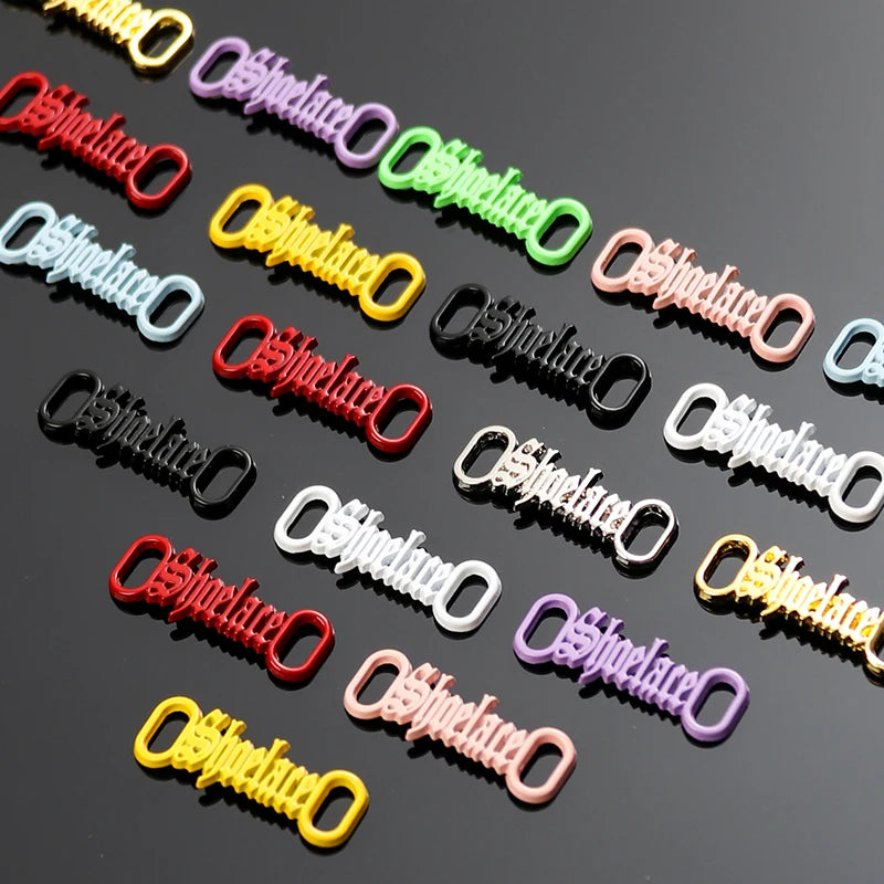 1 par de cordones con letras AF1, adornos con hebillas, kits para zapatillas, hebillas de metal para cordones, elegantes kits deportivos de metal, accesorios para cordones