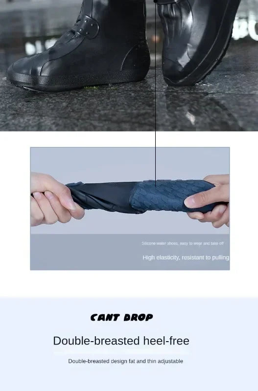 1 funda impermeable de silicona para zapatos, botas de lluvia de caña alta, protector antideslizante para zapatos, calzado grueso reutilizable para exteriores