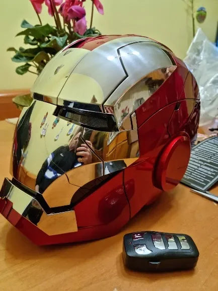 2024 New 1:1 Marvel Iron Man Mk5 Electric Helmet Multi-piece Opening And Closing Helmet Voice Control Eyes Model Adult Toy Gifts