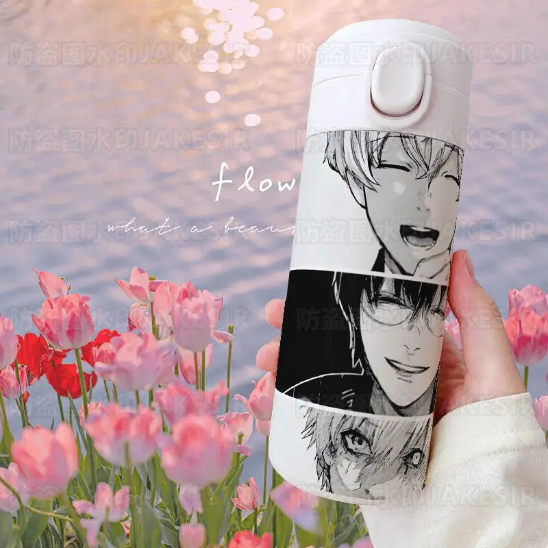 Tokyo Ghoul Tokyo Ghoul Water Cup Anime Peripheral Cute Cartoon Stainless Steel Thermos Cup Kawaii Large Capacity Kettle New