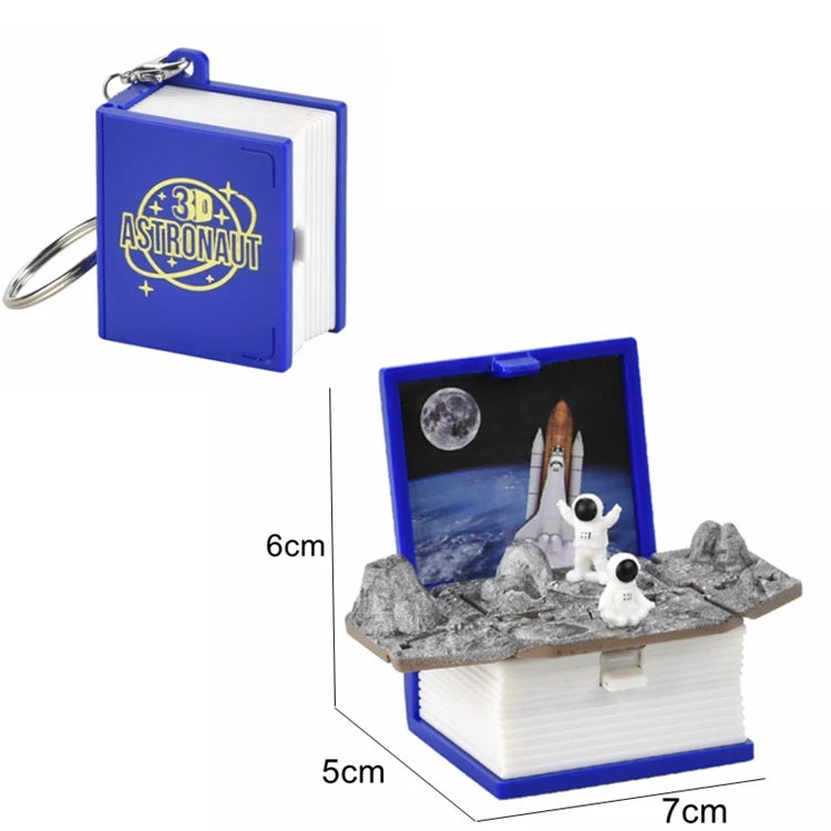 2024 3D Folding Bomb Explosion Book Novelty Mini Football Match Astronaut Keychain Children's Handheld Game Board Games Boy Gift