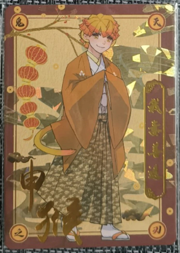 Anime Demon Slayer Kamado Tanjirou Kochou Shinobu Kanroji Mitsuri Iguro Obanai Collection Card Birthday Gifts Children's Toys