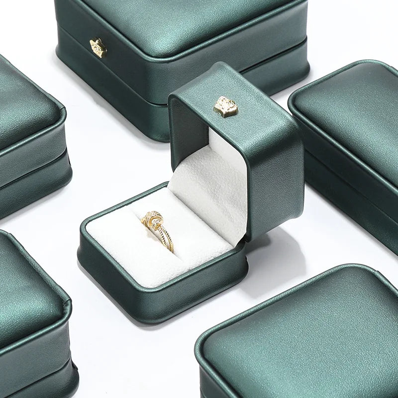 1 organizador de joyas de cuero, caja para anillos de boda, colgante, pulsera, collar, estuche de almacenamiento, embalaje de regalo, caja de exhibición al por mayor