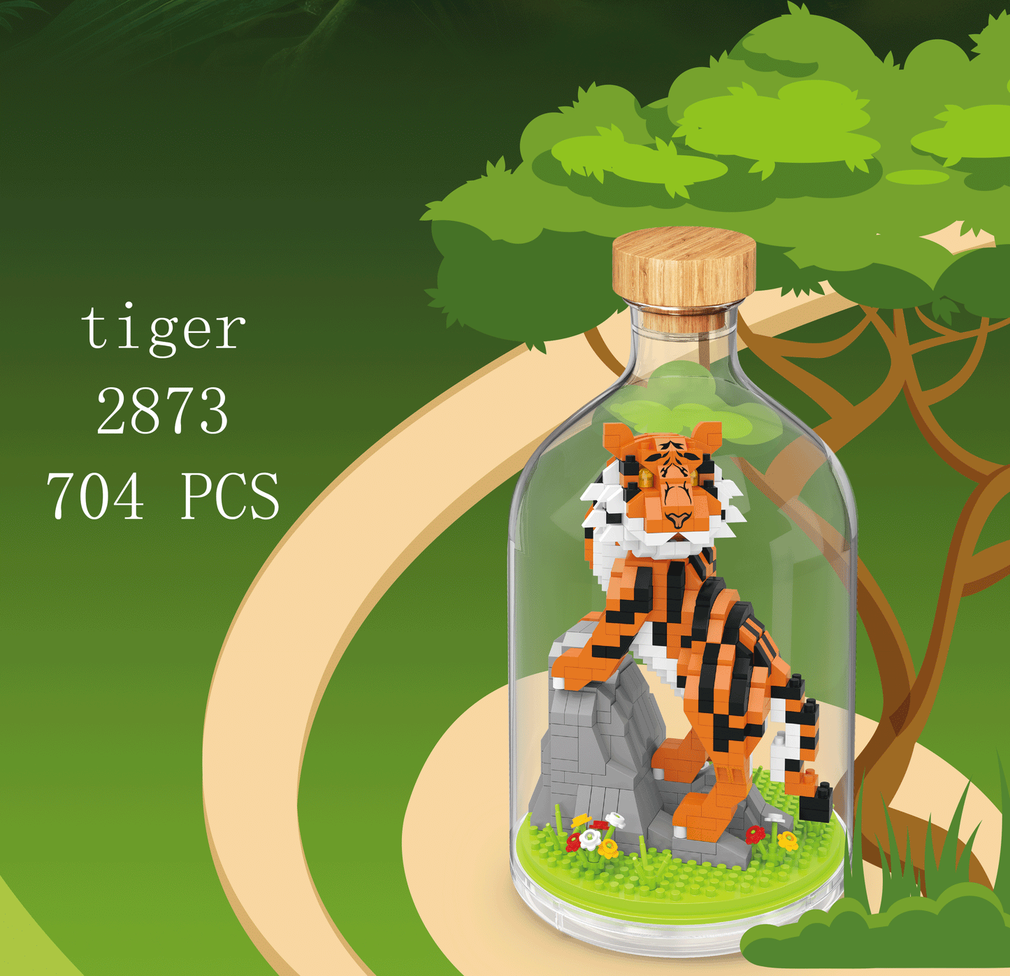 Toys Building Blocks Assembly Tiger Lion Bear Peacock Koala Animal 3D Model Educational Games for Children Kids Gifts