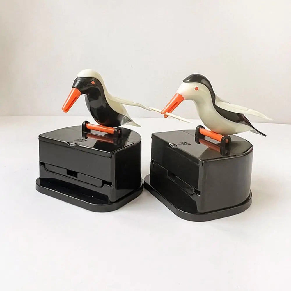 1PC Contenedor para palillos de dientes con forma de colibrí de dibujos animados Dispensador automático de palillos de dientes ABS Caja de soporte Decoración del hogar Accesorios de cocina