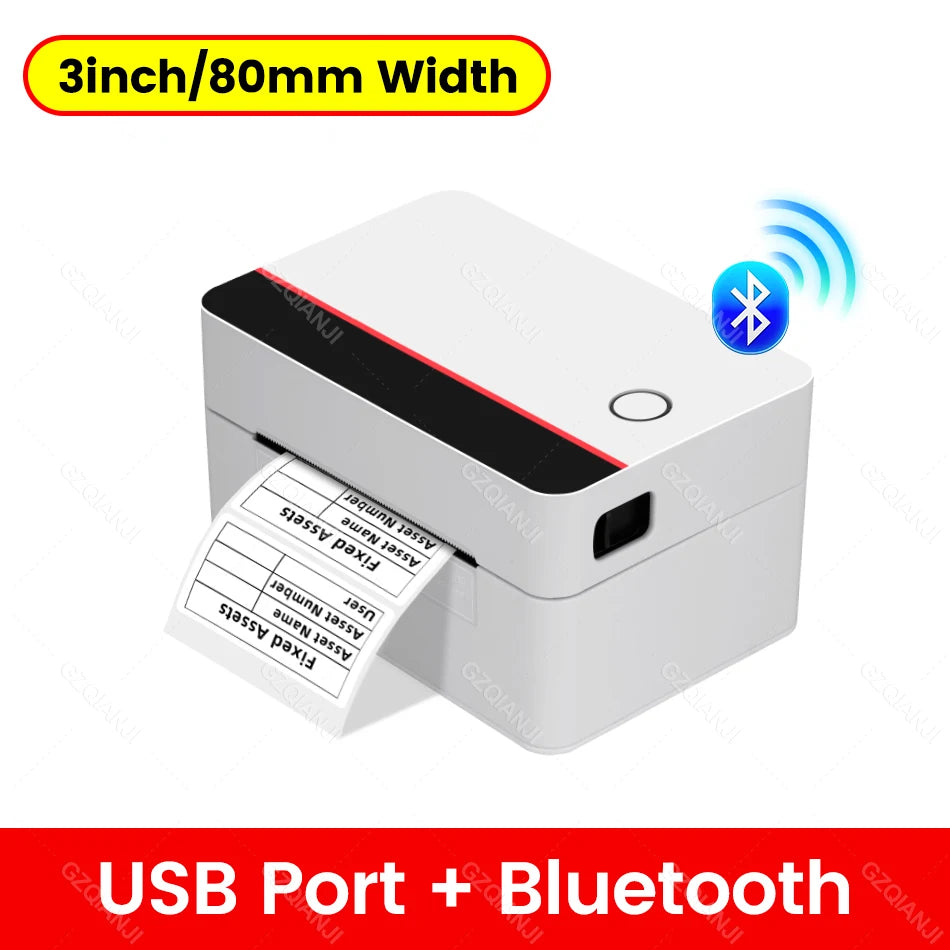 Impresora térmica de etiquetas X-Printer D463B de 80 mm, máquina para fabricar etiquetas de envío de 110 mm, USB, Bluetooth, impresión de códigos de barras de 3 o 4 pulgadas