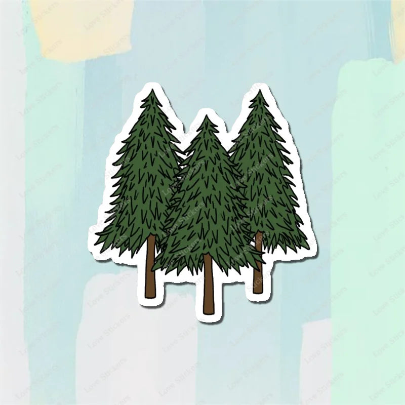 Retro Tree Hugger 5PCS Stickers for Living Room Bumper Anime Cute Kid Car Art Print Window Home Decor