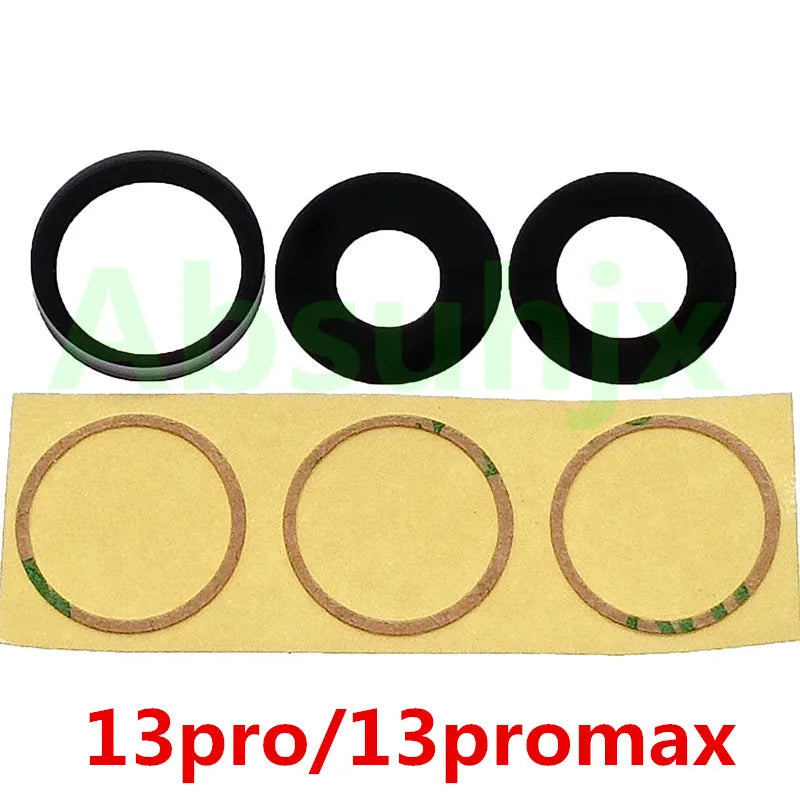 Absuhjx 5sets A++ Back Camera Glass Lens for iPhone 11 12 13 Pro Max 13Mini 14 14Plus X XS XR Rear Cam Holder