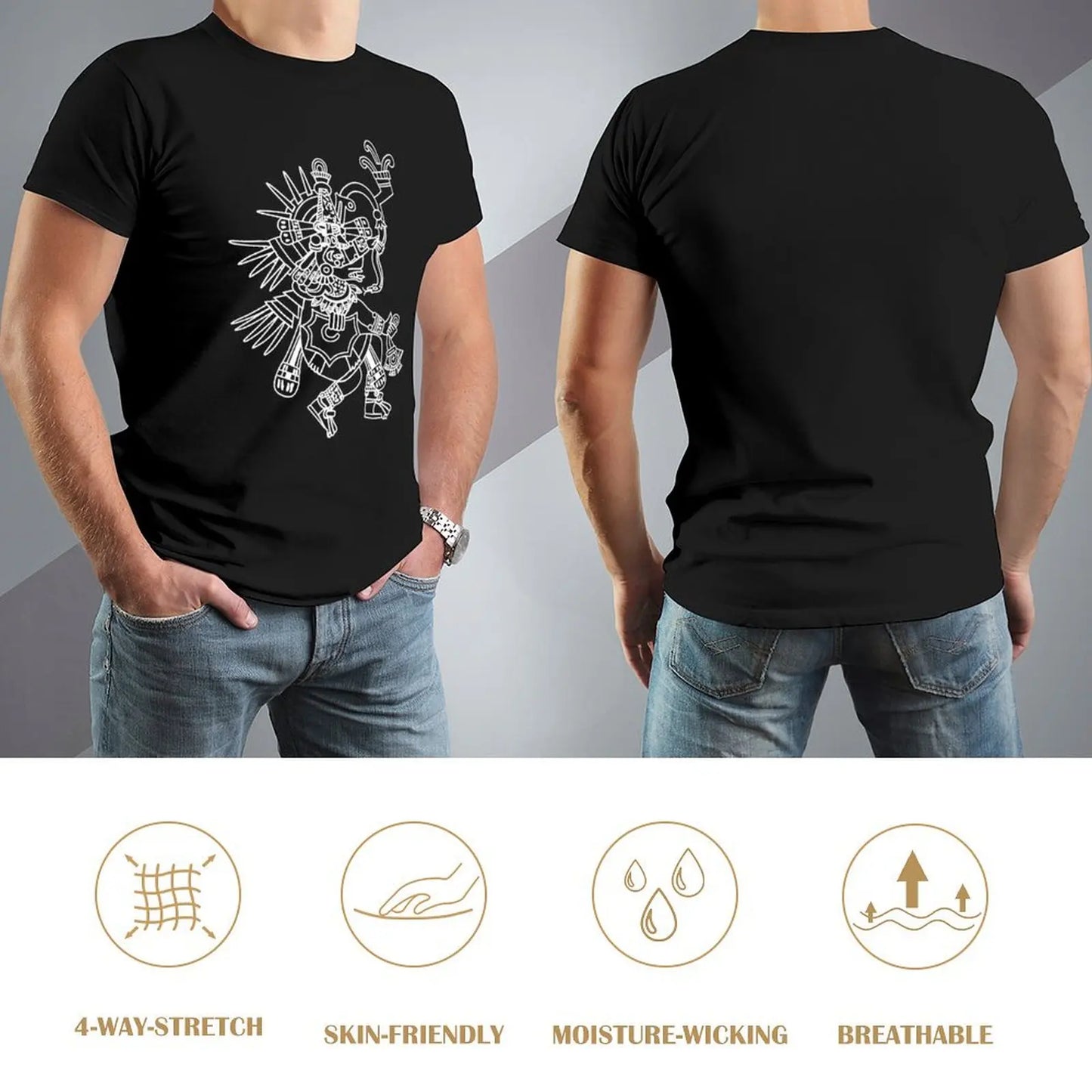 Aztec Quetzalcoatl Drawing \t T-Shirt quick-drying anime clothes graphics mens shirts graphic tee