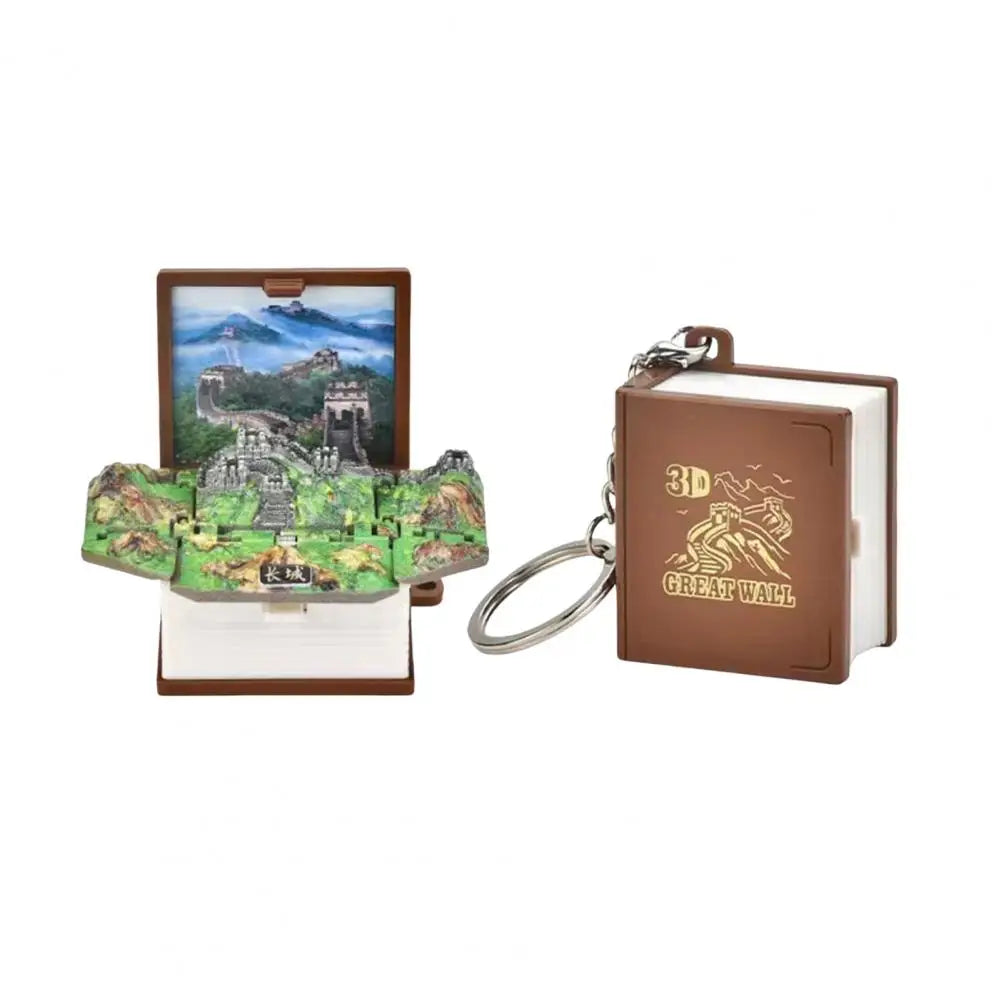 2Pcs Storypop Keychain Mini 3D Book Folding Toy Pop-Up Story Book Keyring Decoration Educational Stress Relief Toy for Kids