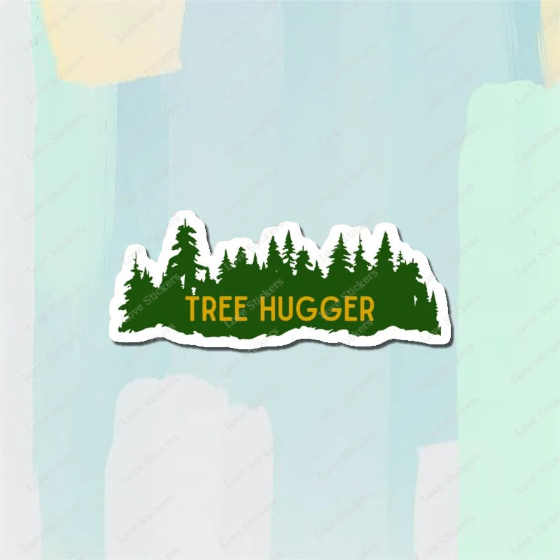 Retro Tree Hugger 5PCS Stickers for Living Room Bumper Anime Cute Kid Car Art Print Window Home Decor