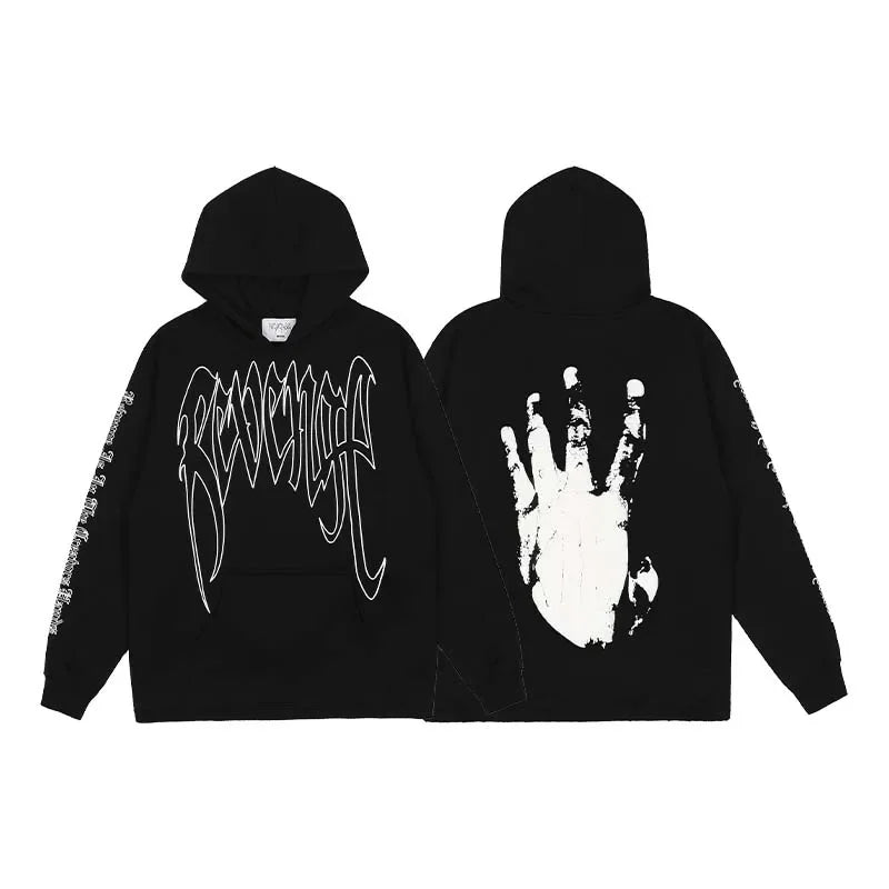 American Street Style Pattern Printed Hooded Sweater Men's and Women's Autumn and Winter Casual Fashion Couple's Coat