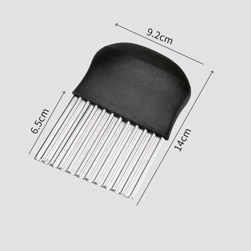 1 pieza de acero inoxidable de mano para cortar patatas fritas, cuchillo para maza, cortador de verduras multifuncional, herramientas de cocina