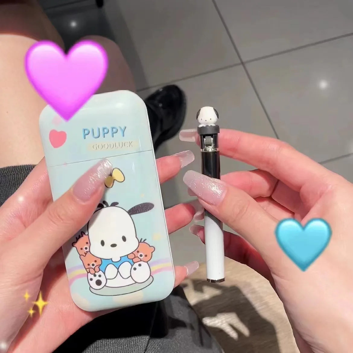 Sanrioed Kuromi Lighter Kawaii Cartoon Anime Cinnamoroll My Melody Creative Personalized Cool Pattern Y2K Boyfriend Friend Gift