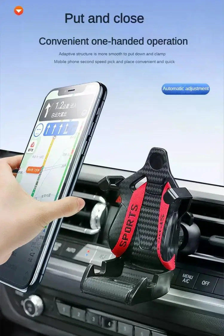 Racing Seat Design Car Phone Holder Mount Stand Suction Cup Smartphone Mobile Cell Support in Car Bracket for IphoneSamsung Mi