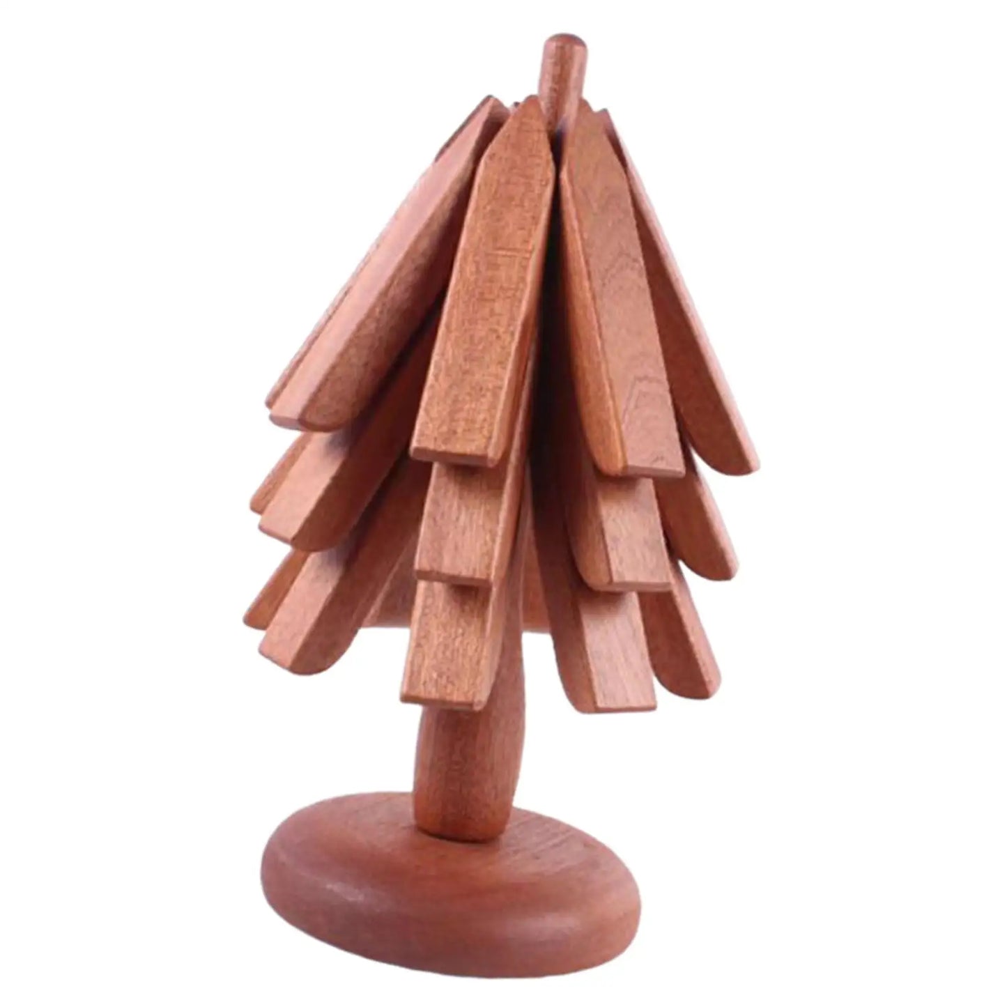 Salvamanteles de madera para platos calientes, juego de manteles individuales con diseño de árbol, posavasos plegables para platos, cuencos, teteras, decoración de mesa de cocina