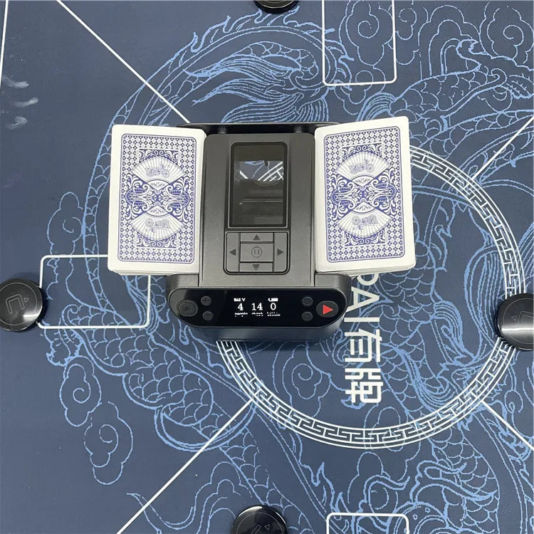 Repartidor de cartas automático, barajador de cartas recargable, máquina de distribución de cartas para barajar y repartir con 4 botones de puja