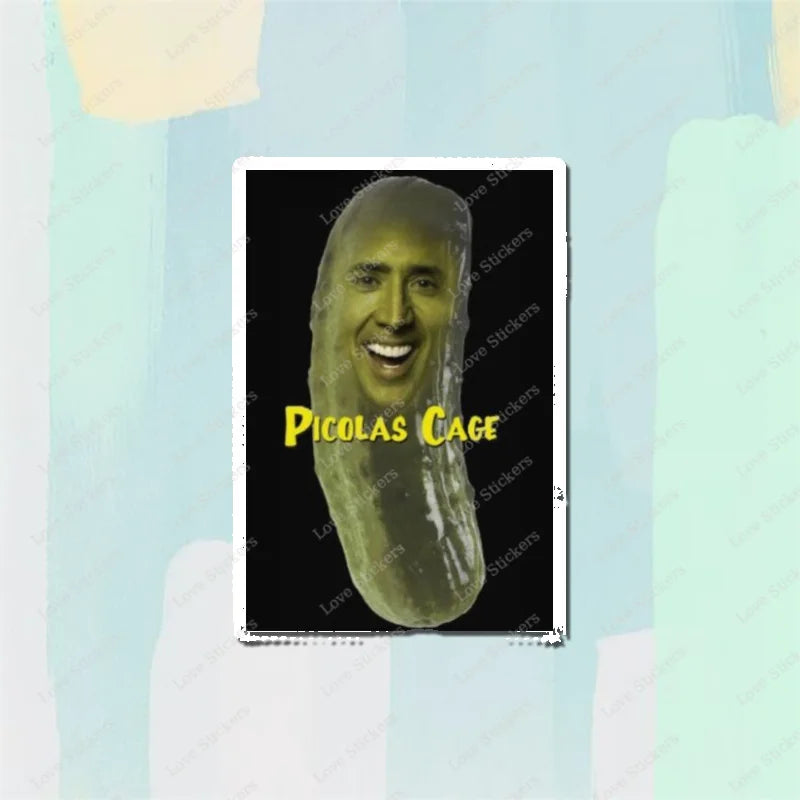 Picolas Cage 5PCS Stickers for Living Room Bumper Anime Cute Kid Car Art Print Window Home Decor