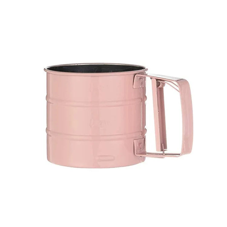 Stainless Steel Flour Sifter Powder Sieve Handheld Flour Sifter Powder Sieve Cup Double-Layer Hand Filter Powder Sieve Hand-Cran