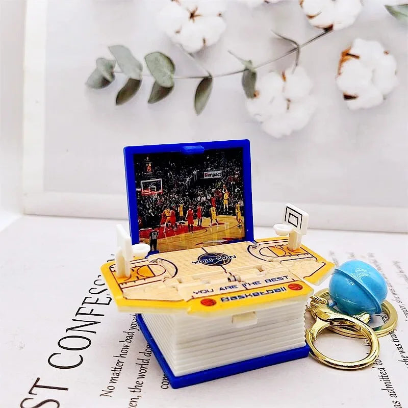3D Folding Bomb Explosion Book Novelty Mini Keychain Children's Handheld Game Board Games Boy Gift Buckles Car Accessory