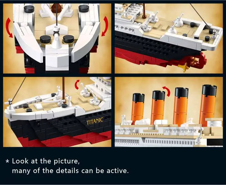 Titanic Rms Cruise Boat Ship City Model Building Kits 3d Blocks Educational Figures Diy Toys Hobbies For Children Bricks