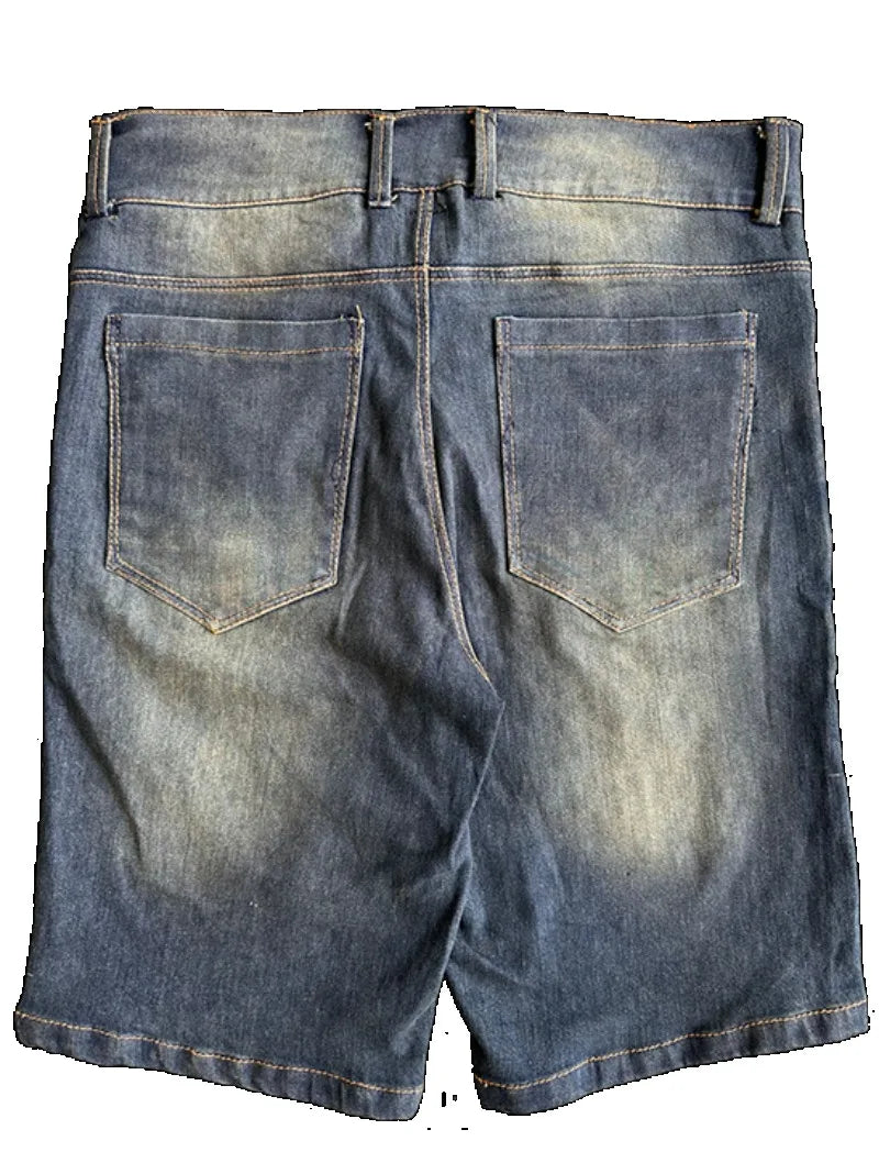 2024 American New Fashion Embroidered Denim Shorts With Oversized Geometric Patterns Women Y2K Harajuku Hip Hop Shorts