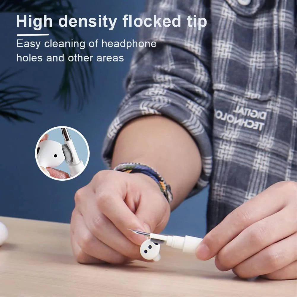 3 in 1 Earphone Cleaner Brush Kit Camera Phone Tablet Laptop TV Screen Cleaning Tools Headset Cleaning Pen Brush Flocking Sponge