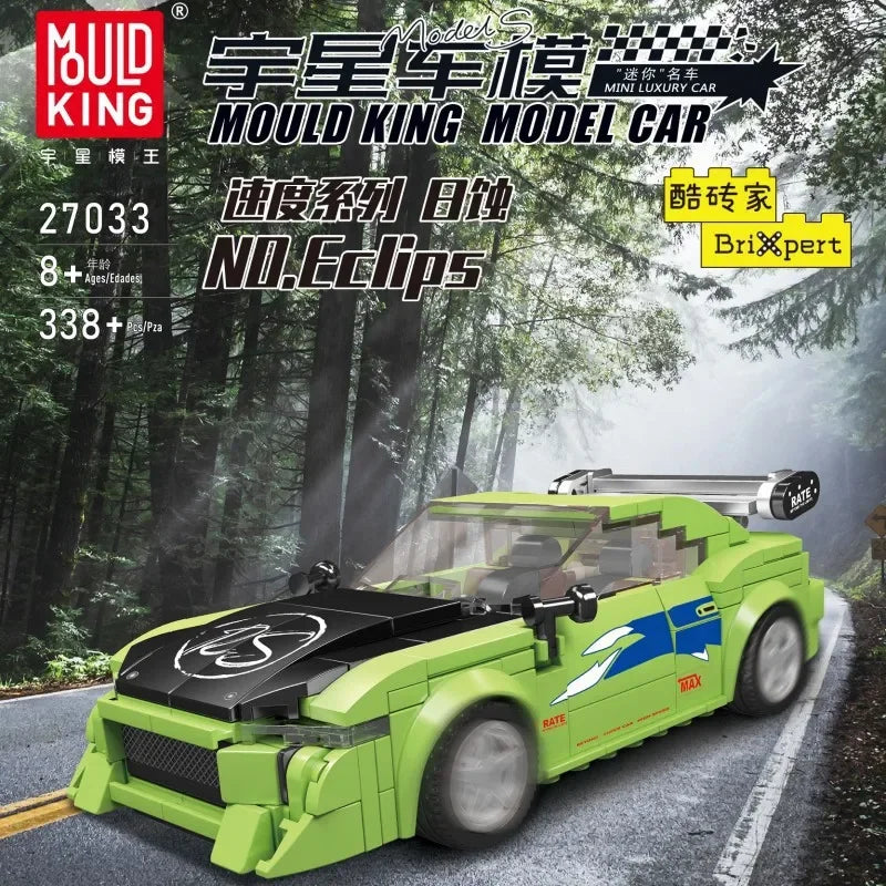 Yuxing-modelo mini-coche famoso, modelo de carreras deportivas, ocho cuadrículas, juguetes educativos para niños, bloques de construcción ensamblados
