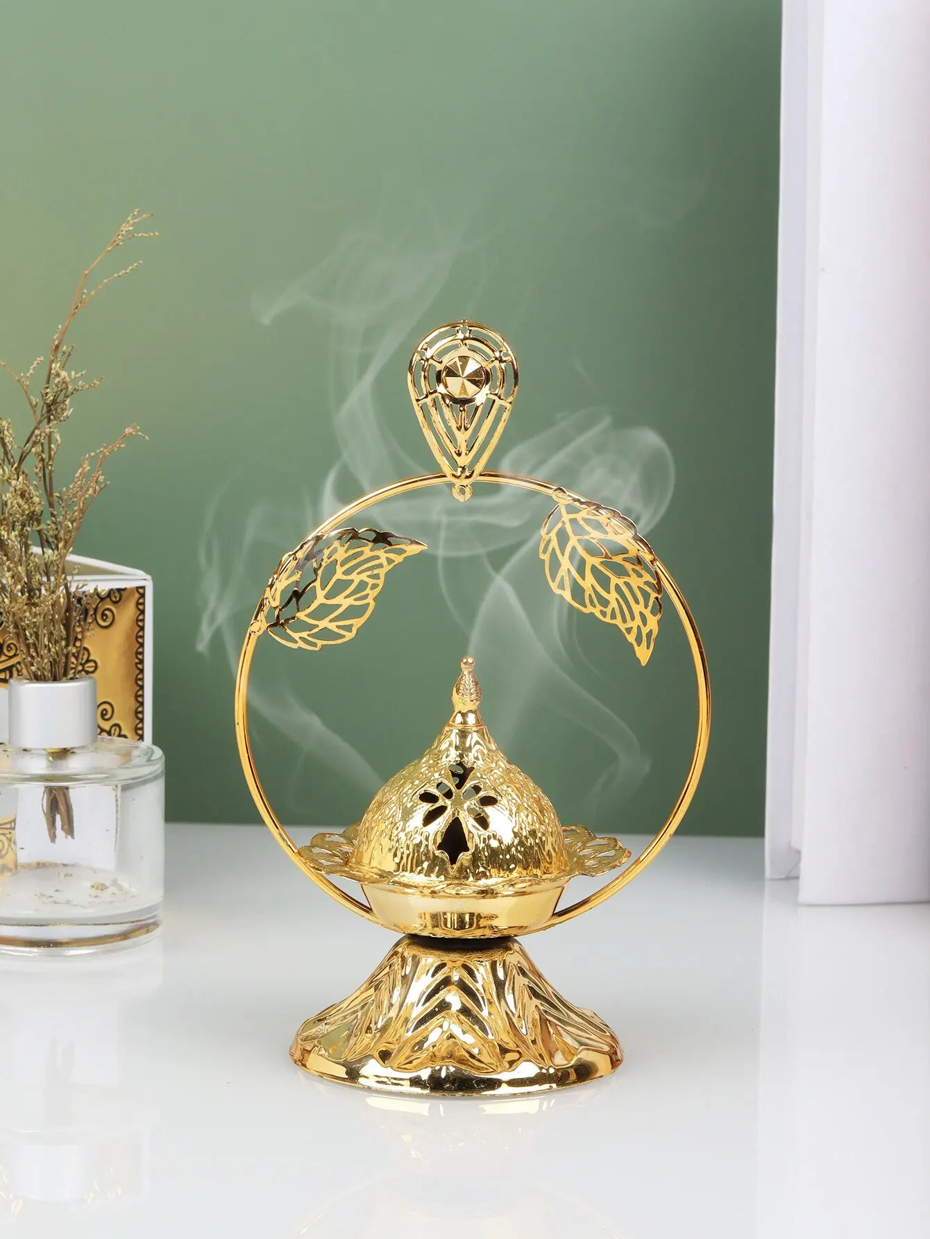 1pc processus de galvanoplastie géométrique en or à la mode, décorations de four d'aromathérapie créatives personnalisées et exquises pour la maison