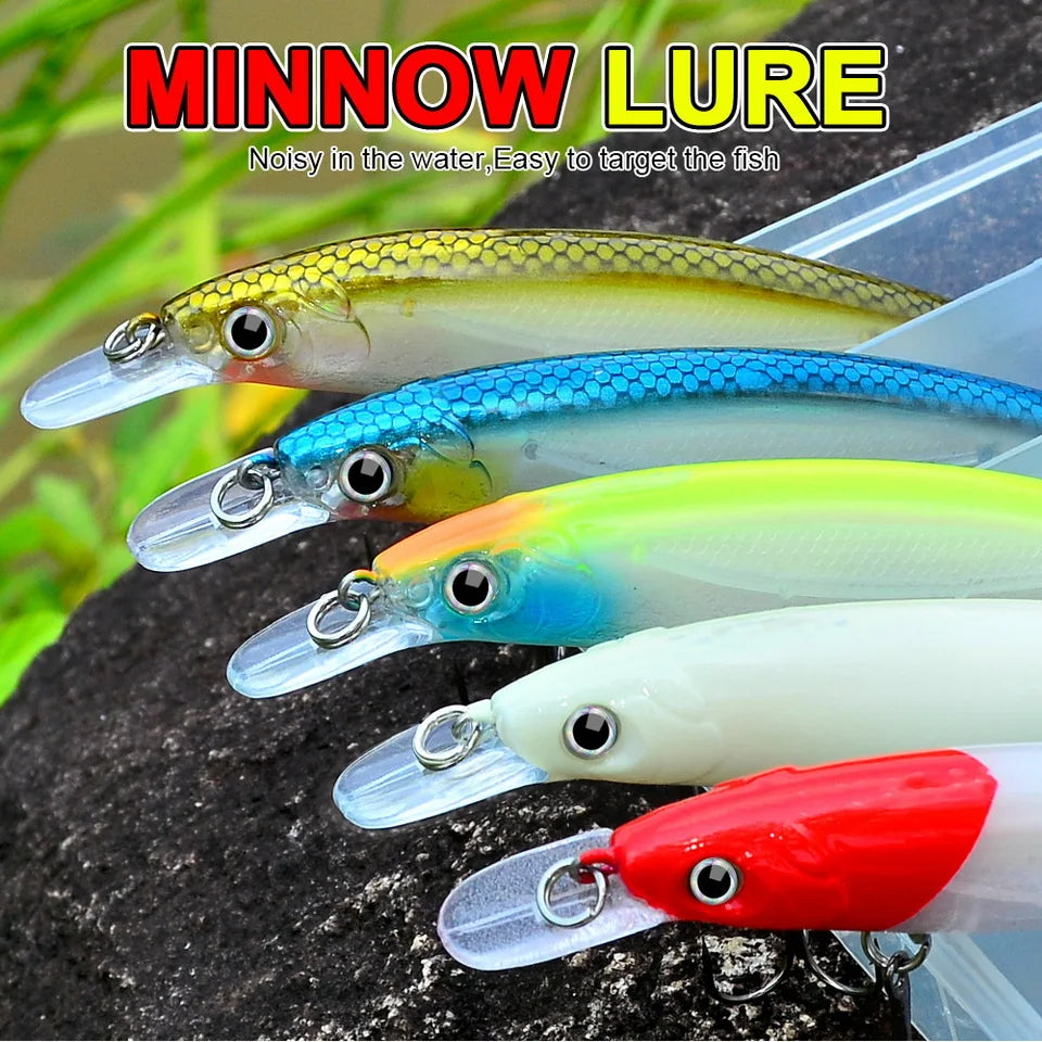 Bait Minnow 7g 14g 40g Luminous Bionic Fake Baits Plastic Hard Bait Fishing Bait Long Throw Floating Water Lure Swimbait