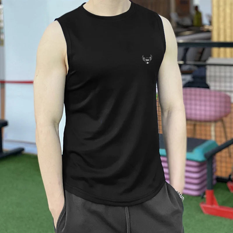 2022 NEW Men Sleeveless Sports Vest Summer Breathable quick-drying Gyms shir Male Bodybuilding Undershirt mesh Fitness Tank Tops