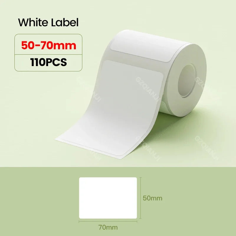 5 Rolls Niimbot Thermal Papel For B21 B1 Printer Home Office Labels Roll Colorful Adhesive Paper Square Printable Sticker Papers